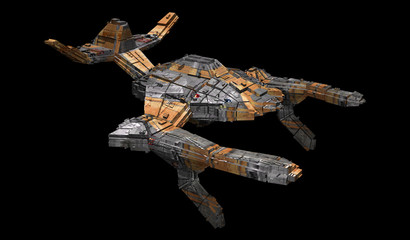 Spaceship isolated on a black background