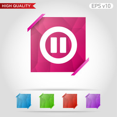 Pause icon. Button with pause icon. Modern UI vector.