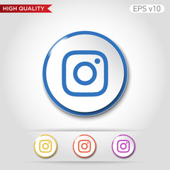 Camera icon. Button with camera icon. Modern UI vector.