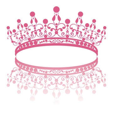 pink crown elegant design on white clip art preview
