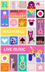 Fabric by meter Abstract Art Rock Concert Poster Template
