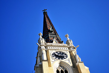 Fototapeta na wymiar The important historic cathedral in the center of the provincial capital of Vojvodina, Novi Sad, Serbia