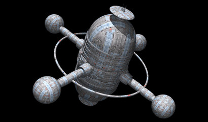 Space station isolated on black background © Luca Oleastri