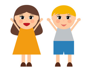 Cartoon boy and girl