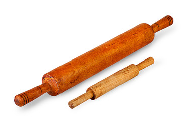 Small and large rolling pin near