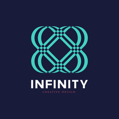Infinity Logo Design Template Vector. Colorful icon media. Logo creative concept idea.