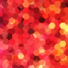 Fototapeta na wymiar Geometric pattern, vector background with hexagons in red, orange tones. Illustration pattern