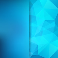 Abstract geometric style blue background. Blur background with glass. Vector illustration