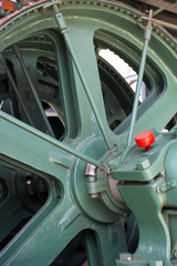 The mechanism of the large gear of old steam engine 