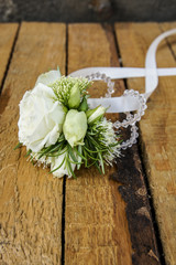 Wedding bracelet with rose and eustoma flowers