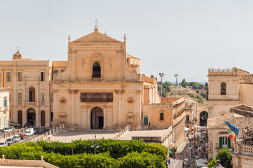 Fototapeta premium The church of Santissima Salvatore in Noto, Sicily