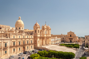 Fototapeta na wymiar Noto Cathedral is a Roman Catholic cathedral in Noto in Sicily