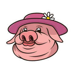 Pink Pig Portrait