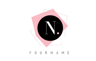 N Letter Pastel Geometric Shaped Logo Design.