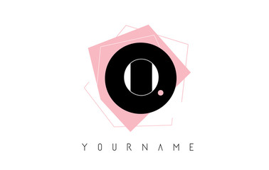 O Letter Pastel Geometric Shaped Logo Design.