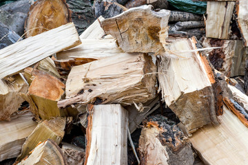 View at firewood wood
