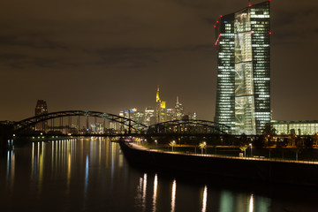 Frankfurt am Main  at night.