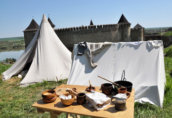 Subjects Life participants medieval festival in Ukraine Historical Khotyn