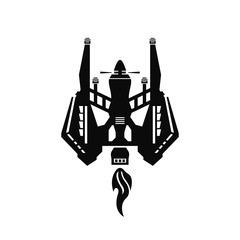 spaceship flying vector icon