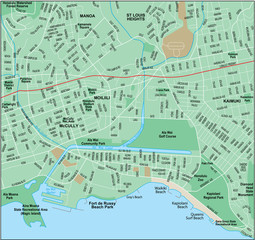 Honolulu City Map with Streets