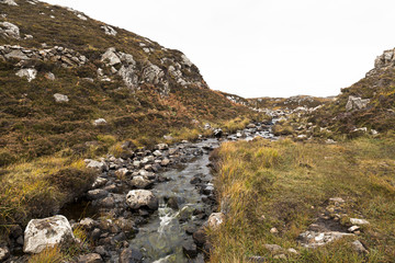 Fototapeta na wymiar Scottish Highlands between Lochinver and Unapool