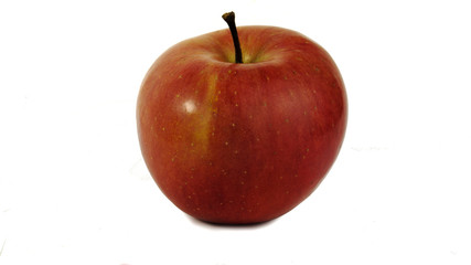 Red Apple with yellow stripe.