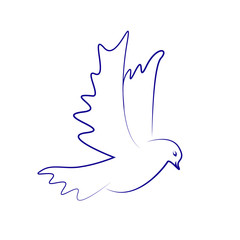 Vector dove icon. Flying dove