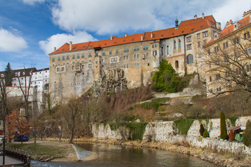 Fototapeta na wymiar The king's castle in town Cesky Krumlov in South Bohemia (Czech Republic). February 2016