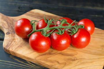 Fresh red small tomatoes  ready to eat