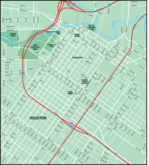 Houston City Map with Streets