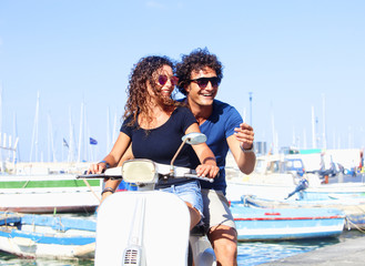 Italian Couple on Scooter - 136239276