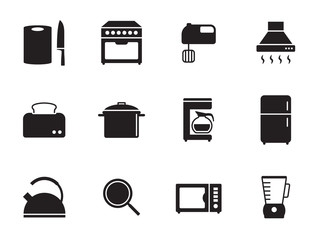 Kitchen equipment icons set