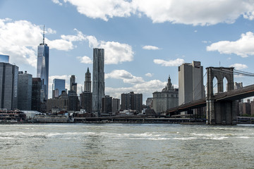 New York City USA Skyline Big Apple Hudson River Brooklyn bridge