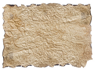Fototapeta premium texture of crumpled paper with burnt edges