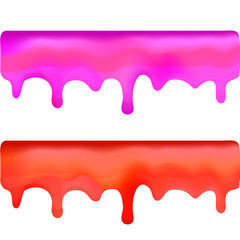 Dripping delicious pink and red donut vector glaze. Sweet dessert background illustration