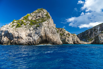 Fototapeta na wymiar Rocky Mountains And the Mediterranean Sea in Greece
