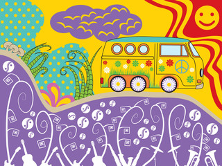 Hippie van travel