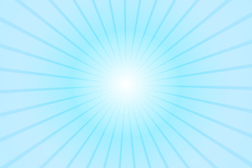 Abstract bright white blue rays background. Vector