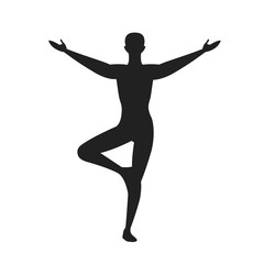 Silhouette of the meditate person isolated vector on the white background
