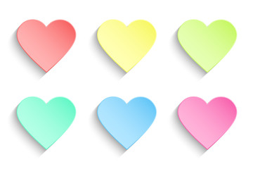 Set of colorful hearts