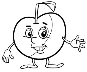 apple character coloring page