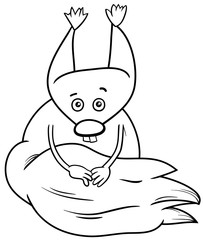 squirrel cartoon coloring page
