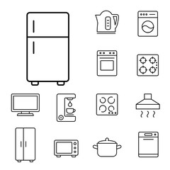 fridge freezer refrigerator condenser household appliance icons