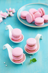 French pastry makaron. Selective focus.