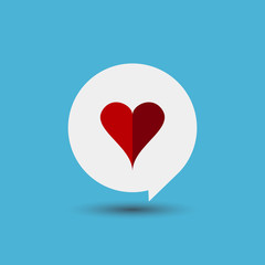 Lovel Speech Bubble Icon. Talk bubble heart vector.