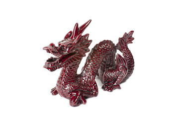 Brown dragon isolated on white background.