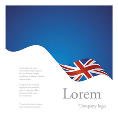 New brochure abstract design modular single pattern of wavy flag ribbon of UK