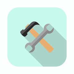 Tools long shadow flat icon.