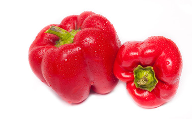 red pepper on white background