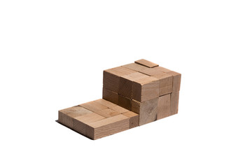 Trinomial Cube made of beech wood - the physical representation of the binomial formula: ((a+b+c)3